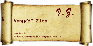 Vanyó Zita névjegykártya