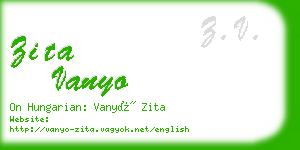 zita vanyo business card